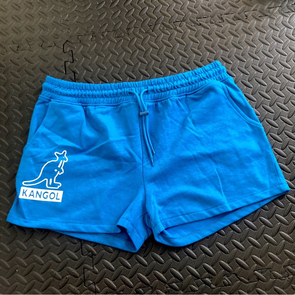 KANGOL - Blue Drawstring shorts - with pockets! Size L